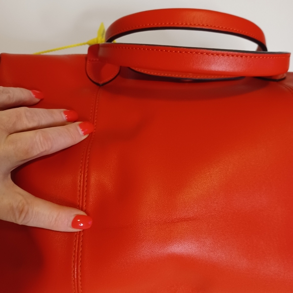 Longchamp Le Pliage Cuir Leather Satchel Handbag Purse - Picture 13 of 15